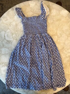 Mini Boden Blue Floral Smocked Sundress